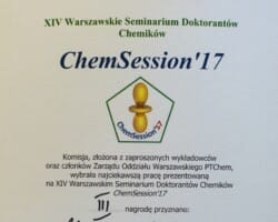 XIV Warszawskie Seminarium Doktorantów Chemików - ChemSession'17,09.06.2017,IChF,PTChem